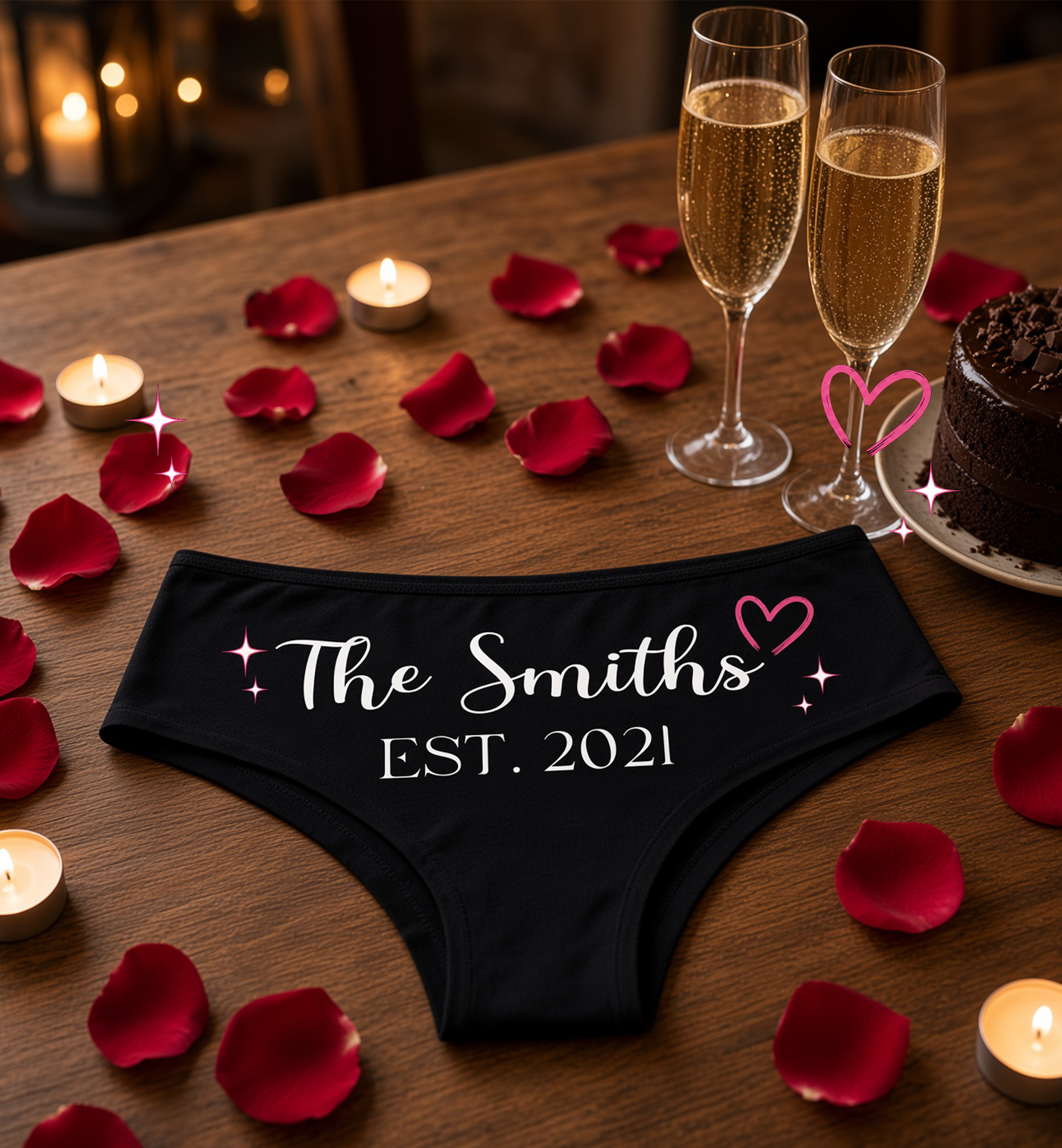 Personalized Family Name Panties Custom Last Name Boyshorts Established Year Underwear Wedding Anniversary Gift