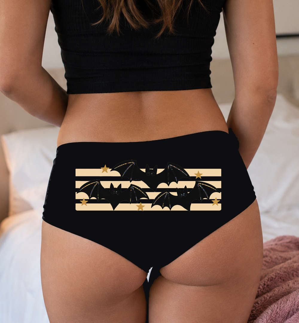 Lifestyle — Vintage Halloween Bats boyshort panties, Sexy Girl Rock