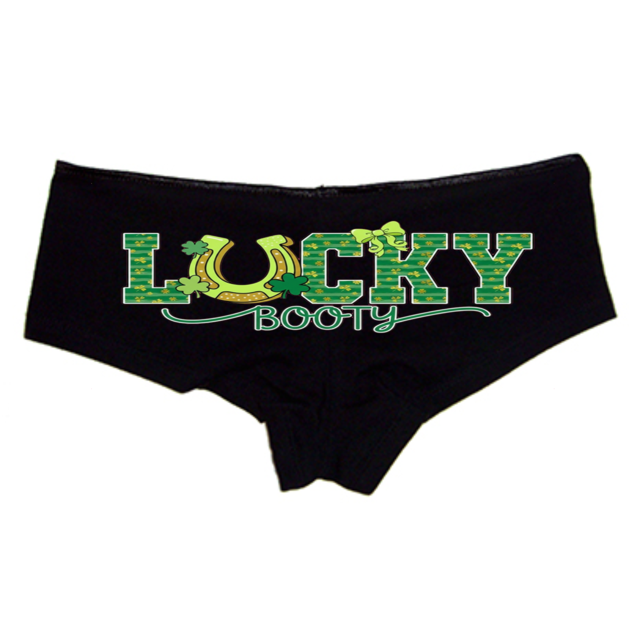 Booty Panties – Women’s Sexy Boyshort Underwear – St. Patrick’s Day Lingerie Gift – Shamrock Design