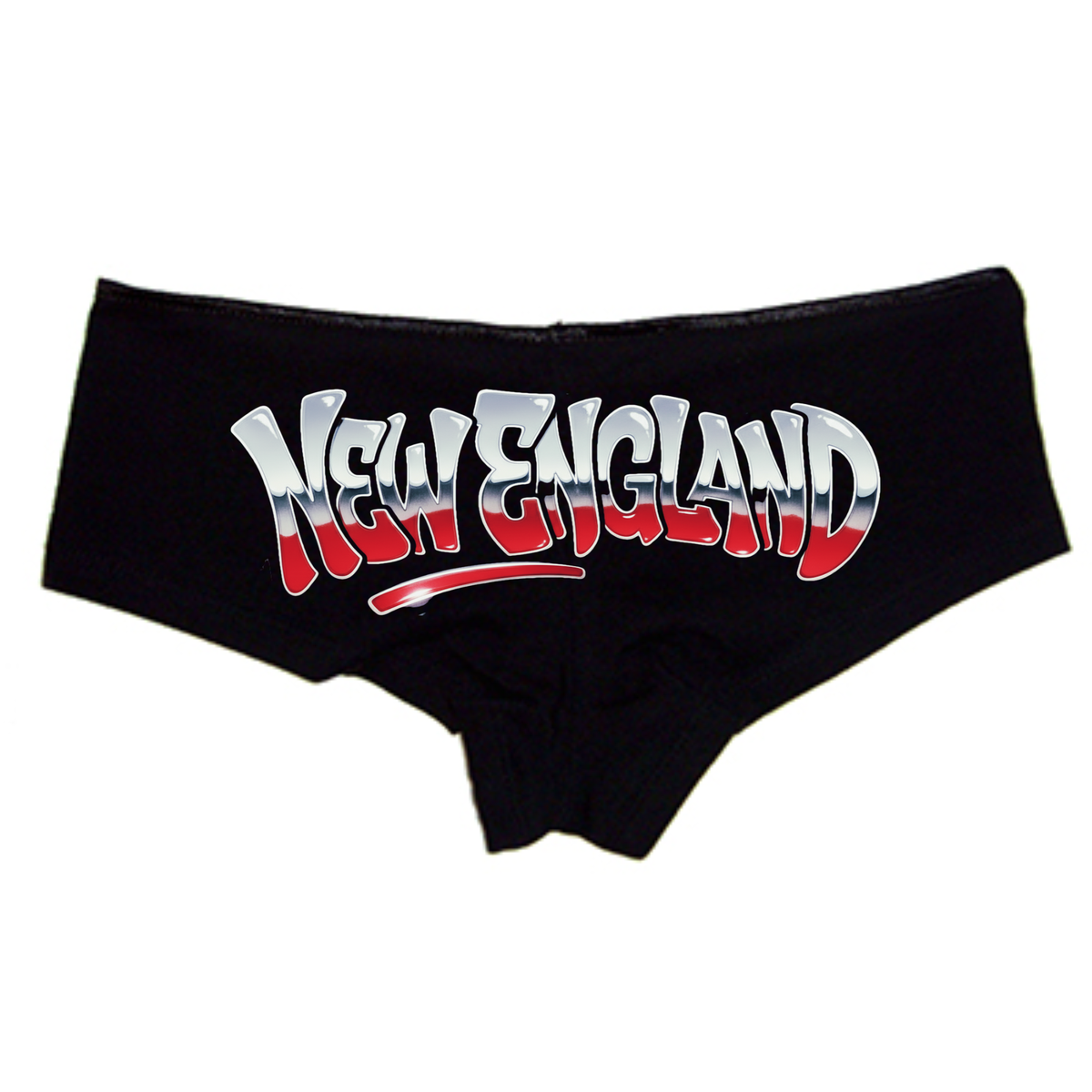 New England Panties – Women’s Sexy Boyshort Underwear – Red Silver Graphic Lingerie Gift – Regional Pride