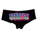 Seattle Panties – Women’s Sexy Boyshort Underwear – Graffiti Street Style Lingerie Gift – Neon City Design